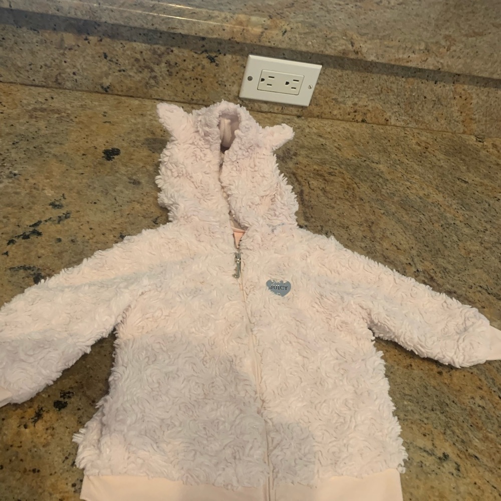 Juicy Couture light pink fuzzy jacket